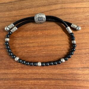 John Varvatos Onyx and Silver Beaded Bracelet